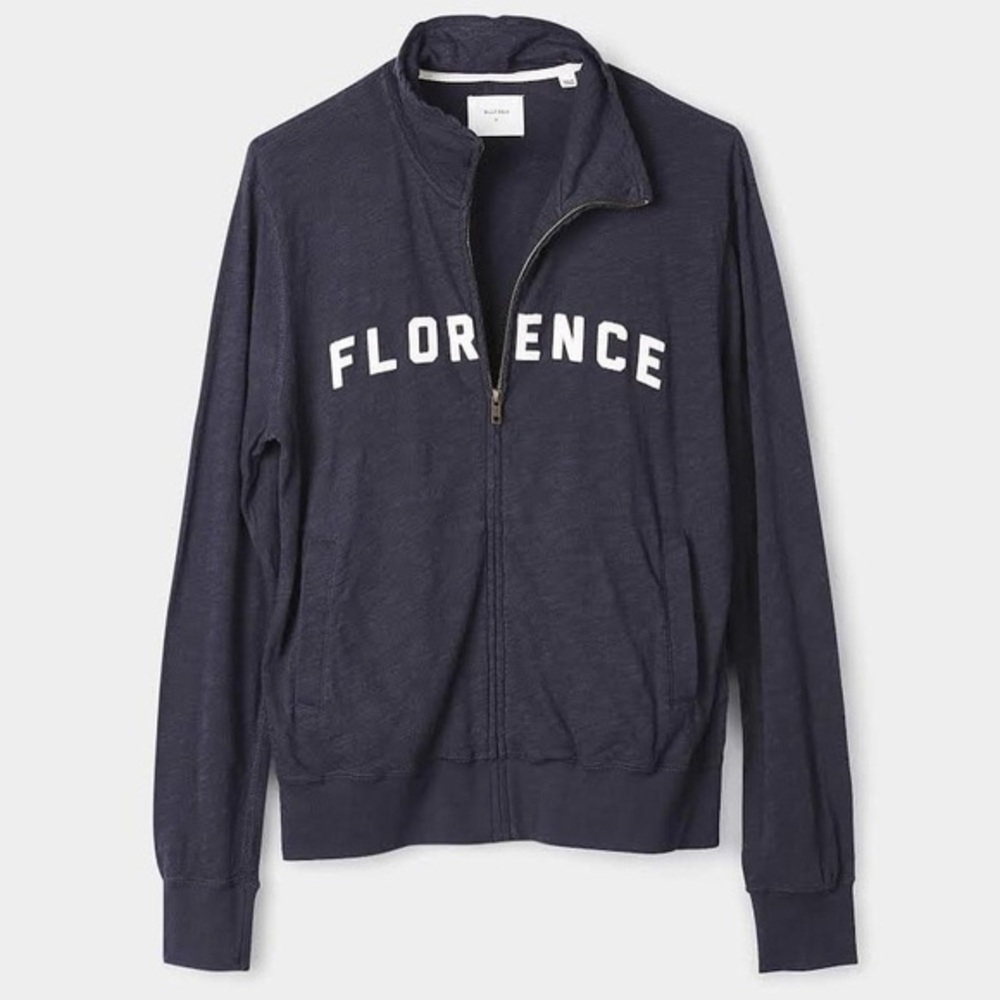 Billy Reid Florence Navy Lightweight Cotton Zip Up Track Jacket Size XXL NWT